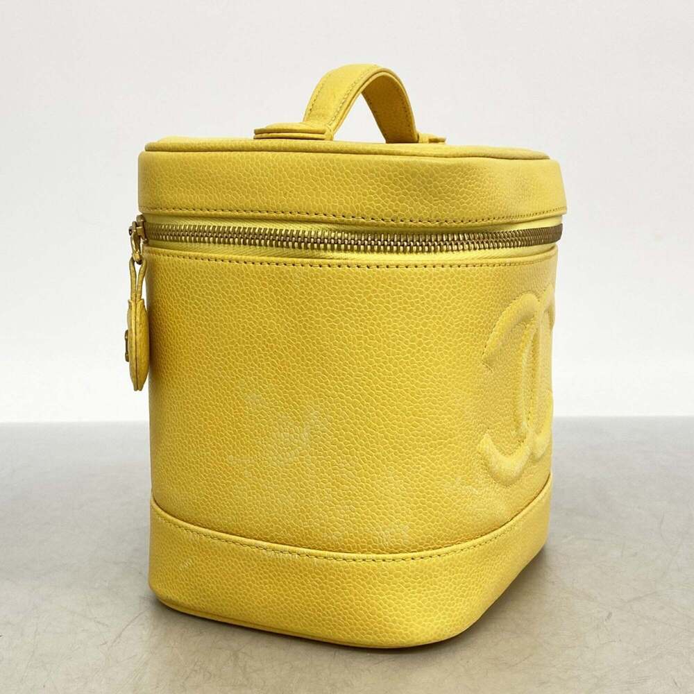 Chanel handbag/vanity bag, caviar leather, yellow, women's. - Picture 2 of 12